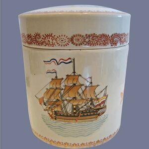 Ceramic Jar with Ship Design
